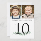 の結婚2枚の写真グリーンリー表Number 5x7の看板 (裏面)