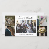 の結婚5枚の写真が永遠に感謝の台本 サンキューカード (正面)