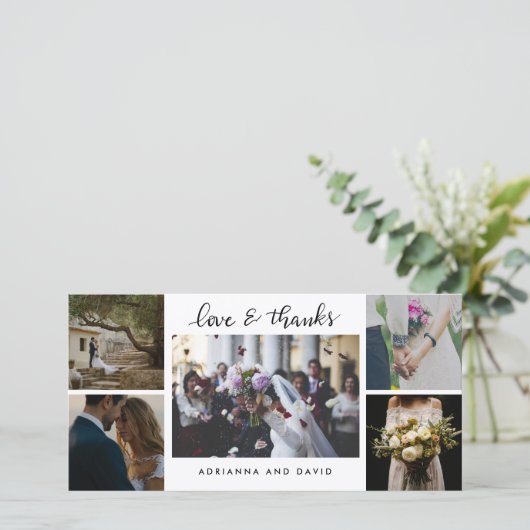 の結婚5枚の写真が永遠に感謝の台本 サンキューカード (スタンド正面)