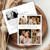 の結婚5枚の写真コラージュの愛と感謝していありがとう ポストカード