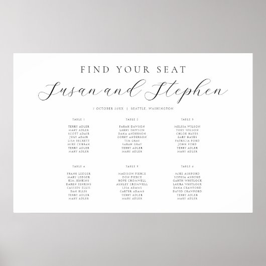 の結婚6モダン台の座席表 ポスター (正面)