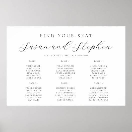 の結婚6モダン台の座席表 ポスター (正面)