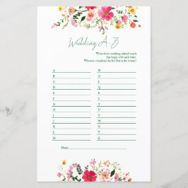 の結婚AからZゲーム | ブライトフローラブライダルシャワー