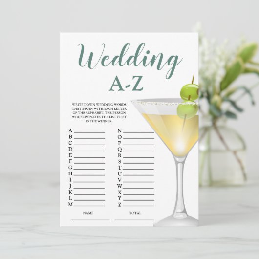 の結婚A-Zブライダルシャワーゲーエレガントム 招待状 (スタンド正面)