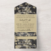 の結婚All N One招待状ブラックゴールズ オールインワン招待状 (内側)