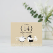 の結婚Birds Table Numberシートカード ポストカード (スタンド正面)