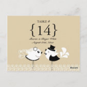 の結婚Birds Table Numberシートカード ポストカード (裏面)