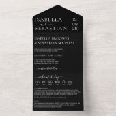 の結婚Black Allを1つの招待状に保存 オールインワン招待状 (内側)