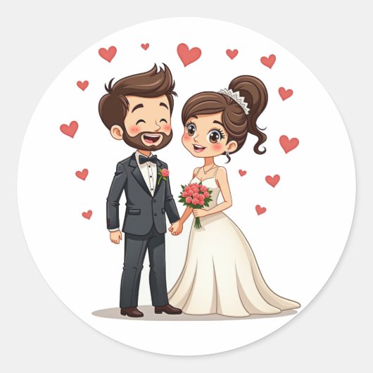 の結婚Bliss Sticker Pack ラウンドシール (正面)