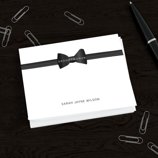 の結婚Bow Tie Groomswoman Post it Notes ポストイット