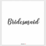 の結婚Bridesmaid 2023シンプルカスタム文字ミニマル シール<br><div class="desc">白とシンプル黒クールの背景に花嫁のメイドのステッカー。文字も色も変えられる！</div>
