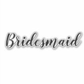 の結婚Bridesmaid 2024シンプルカスタム文字ミニマル シール (正面)