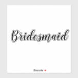 の結婚Bridesmaid 2024シンプルカスタム文字ミニマル シール<br><div class="desc">黒シンプル白のクール花嫁のステッカー。文字も色も変えられる！</div>