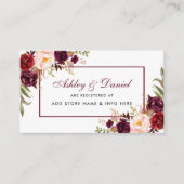 の結婚Burgundyフローラレジストリ挿入カードBR エンクロージャーカード (正面)