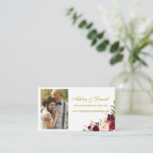 の結婚Burgundyフローラ写真Webサイト挿入カード エンクロージャーカード (スタンド正面)
