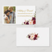 の結婚Burgundyフローラ写真Webサイト挿入カード エンクロージャーカード (正面/裏面)