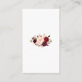 の結婚Burgundyリースレジストリ挿入カード エンクロージャーカード (裏面)