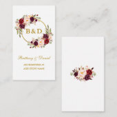 の結婚Burgundyリースレジストリ挿入カード エンクロージャーカード (正面/裏面)