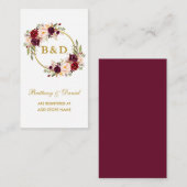 の結婚Burgundyリースレジストリ挿入カードGB エンクロージャーカード (正面/裏面)