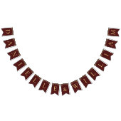 の結婚Burgundy金ゴールド名はヴィンテージエレガントRed バンティングフラッグ (全)