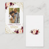 の結婚Burgundy Photo Registry挿入カード(GB) エンクロージャーカード (正面/裏面)