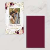 の結婚Burgundy Photo Registry Insert Card BG エンクロージャーカード (正面/裏面)