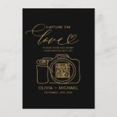の結婚Capture The Love Black金ゴールドQRコード写真 エンクロージャーカード (正面)