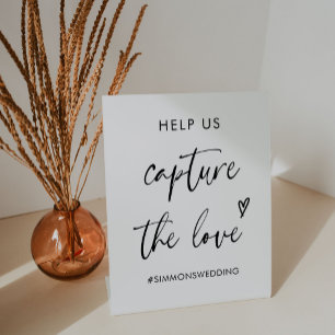 の結婚Capture The Love Hashtagペデスタルサイン 台座サイン