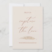 の結婚Capture The Love Hashtag書道サイン 招待状 (正面)