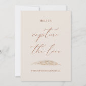 の結婚Capture The Love Hashtag書道サイン 招待状 (裏面)