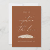 の結婚Capture The Love Hashtag書道サイン 招待状 (正面)