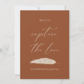 の結婚Capture The Love Hashtag書道サイン 招待状 (裏面)