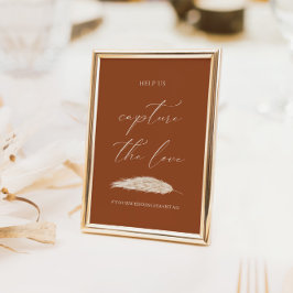 の結婚Capture The Love Hashtag書道サイン 招待状