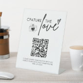 の結婚Capture The Love Photo共有QRコード記号 台座サイン (インサイチュ)