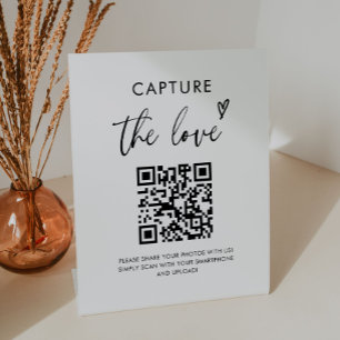 の結婚Capture The Love Photo共有QRコード記号 台座サイン