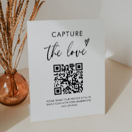 の結婚Capture The Love Photo共有QRコード記号 台座サイン