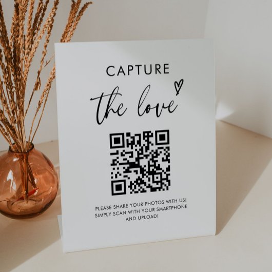 の結婚Capture The Love Photo共有QRコード記号 台座サイン