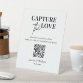 の結婚Capture The Love Photo共有QRコード 台座サイン (インサイチュ)