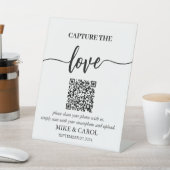 の結婚Capture The Love Photo共有QRコード 台座サイン (インサイチュ)