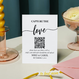 の結婚Capture The Love Photo共有QRコード 台座サイン