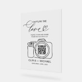 の結婚Capture The Love QR Code Photo共有 アクリルサイン (傾斜)