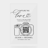 の結婚Capture The Love QR Code Photo共有 アクリルサイン (正面)