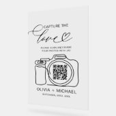 の結婚Capture The Love QR Code Photo共有 アクリルサイン (傾斜)
