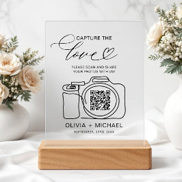 の結婚Capture The Love QR Code Photo共有 アクリルサイン