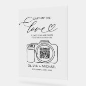 の結婚Capture The Love QR Code Photo共有 アクリルサイン (傾斜)