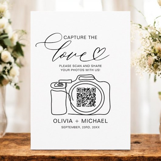 の結婚Capture The Love QR Code Photo共有 エンクロージャーカード