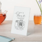 の結婚Capture The Love QR Code Photo共有 台座サイン (インサイチュ)