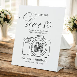 の結婚Capture The Love QR Code Photo共有 台座サイン