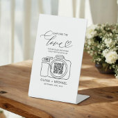 の結婚Capture The Love QR Code Photo共有 台座サイン