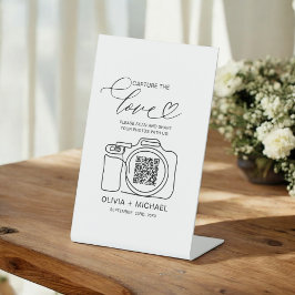 の結婚Capture The Love QR Code Photo共有 台座サイン